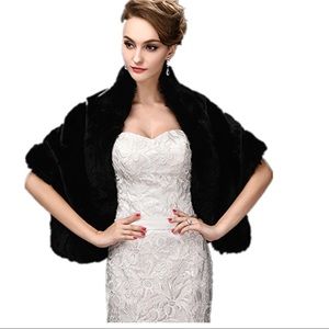 Black faux fur Wrap/Cape/Stole